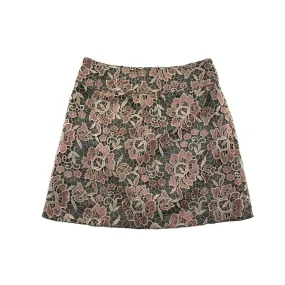 Topshop skirt women UK 8 grey and pink lace layered mini length