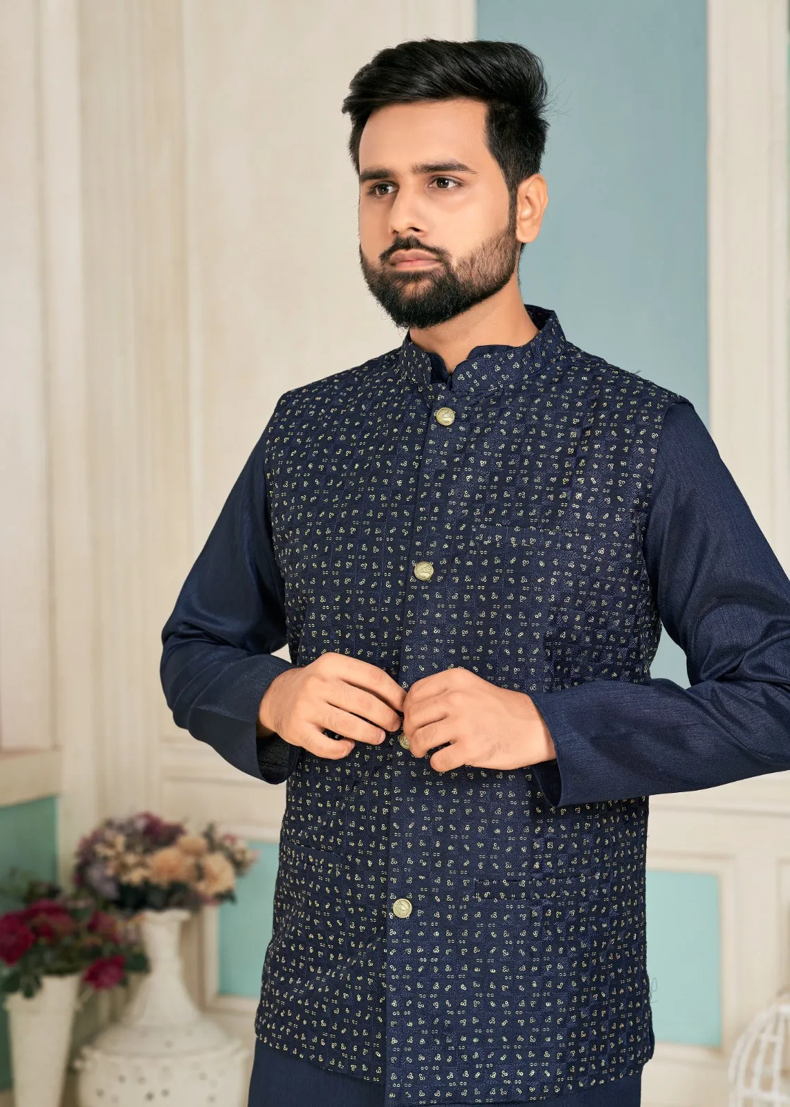 Traditional Mens Kurta Pant Jacket