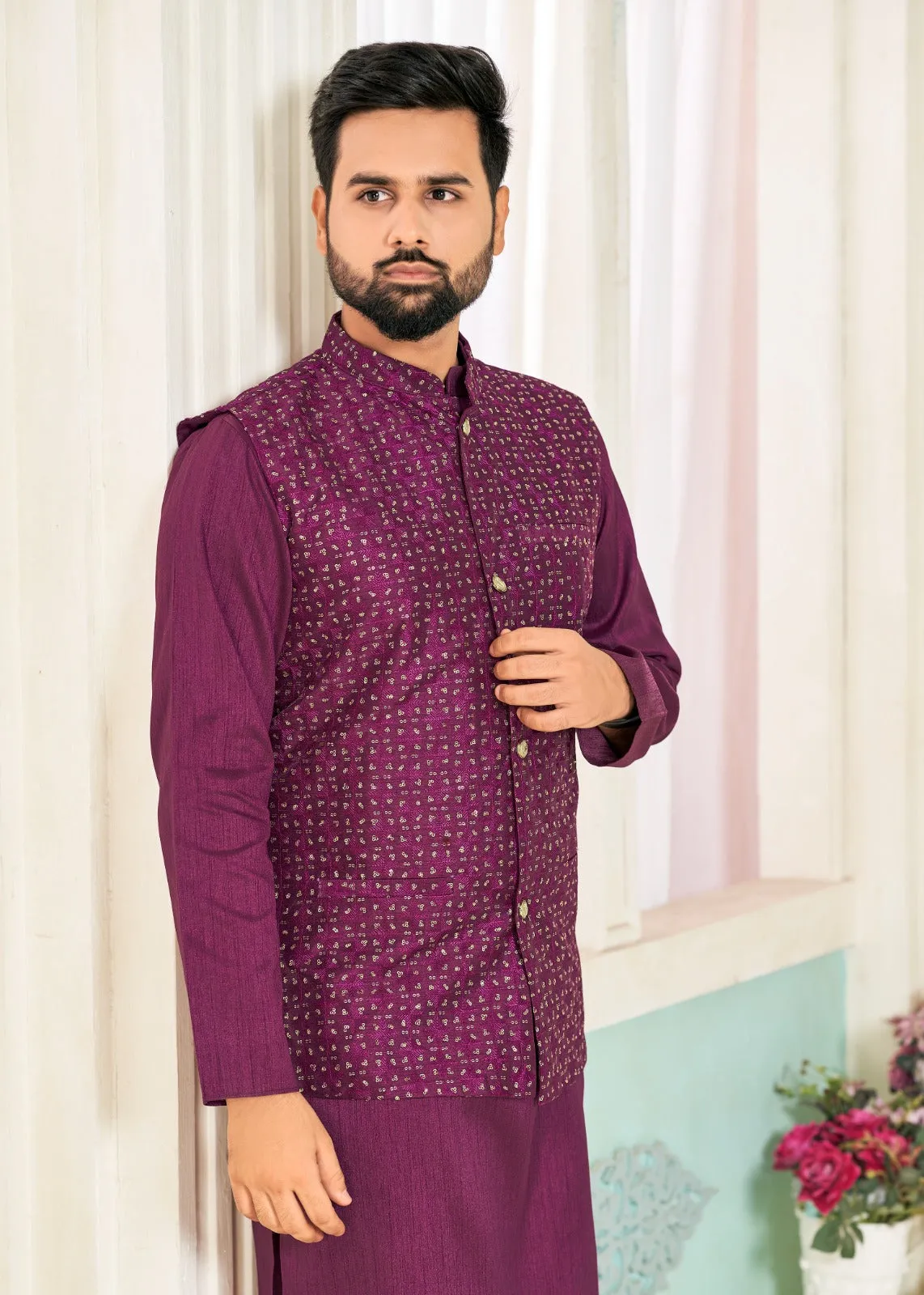 Traditional Mens Kurta Pant Jacket