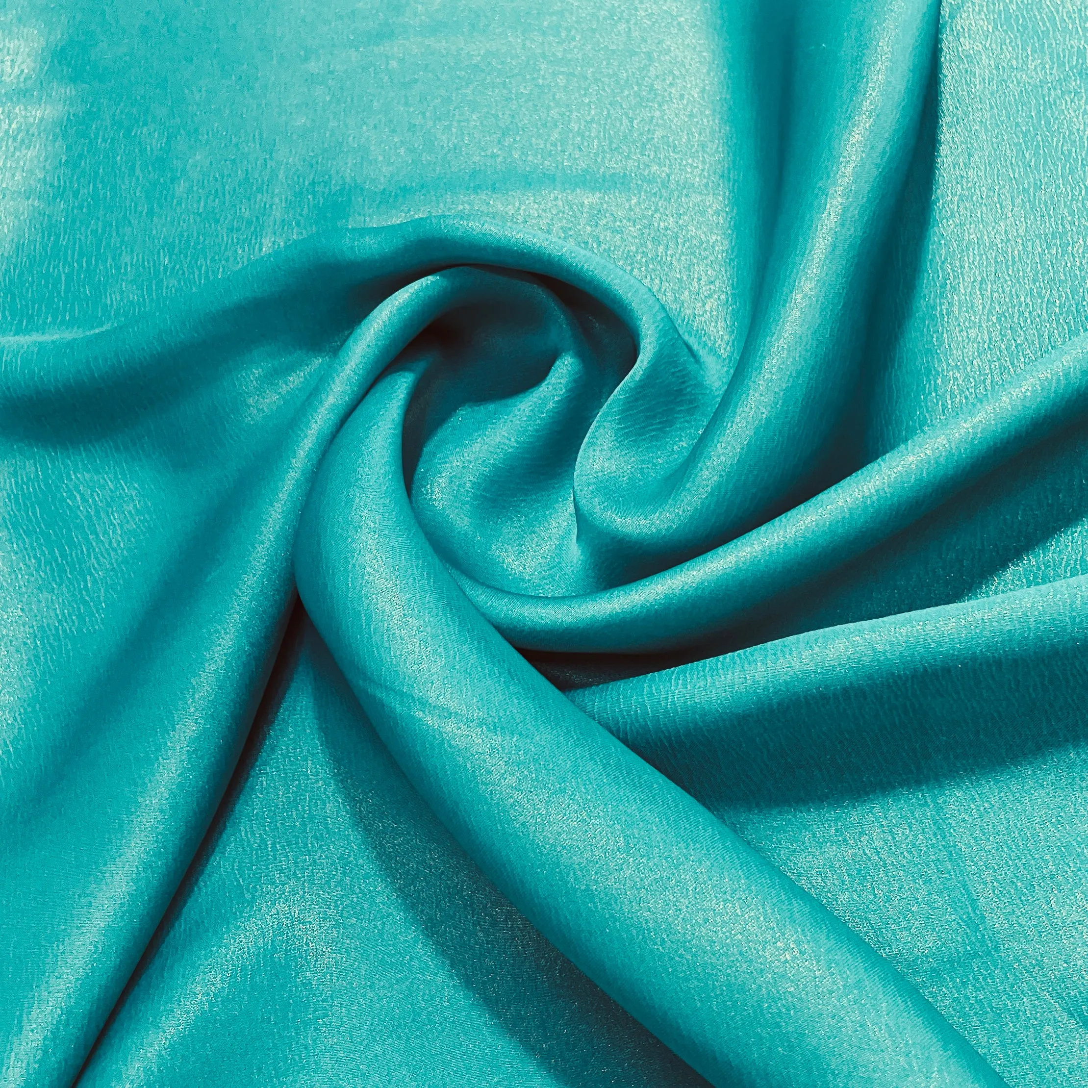 Turquoise Green Solid Gold Shimmer Georgrette Satin Fabric