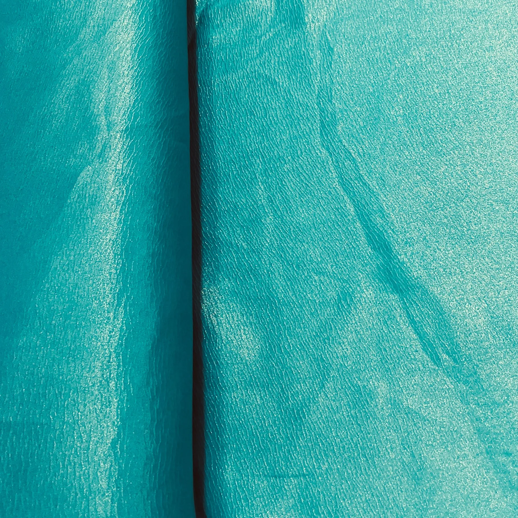 Turquoise Green Solid Gold Shimmer Georgrette Satin Fabric