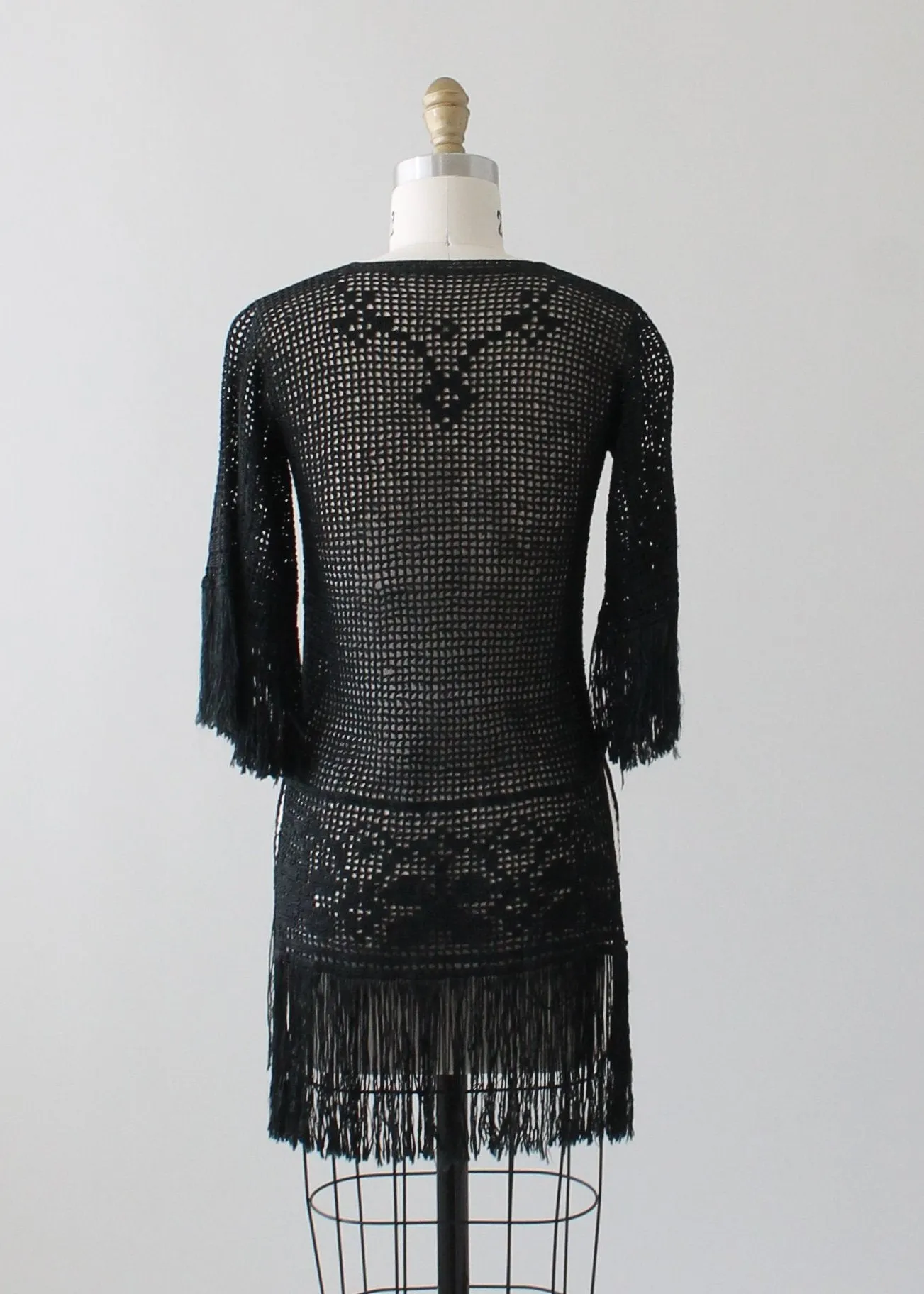 Vintage 1920s Fringed Knit Tunic Sweater