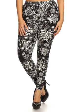 Voluptuous ( ) Plus Size Abstract Print, Full Length Leggings - Ships from The USA