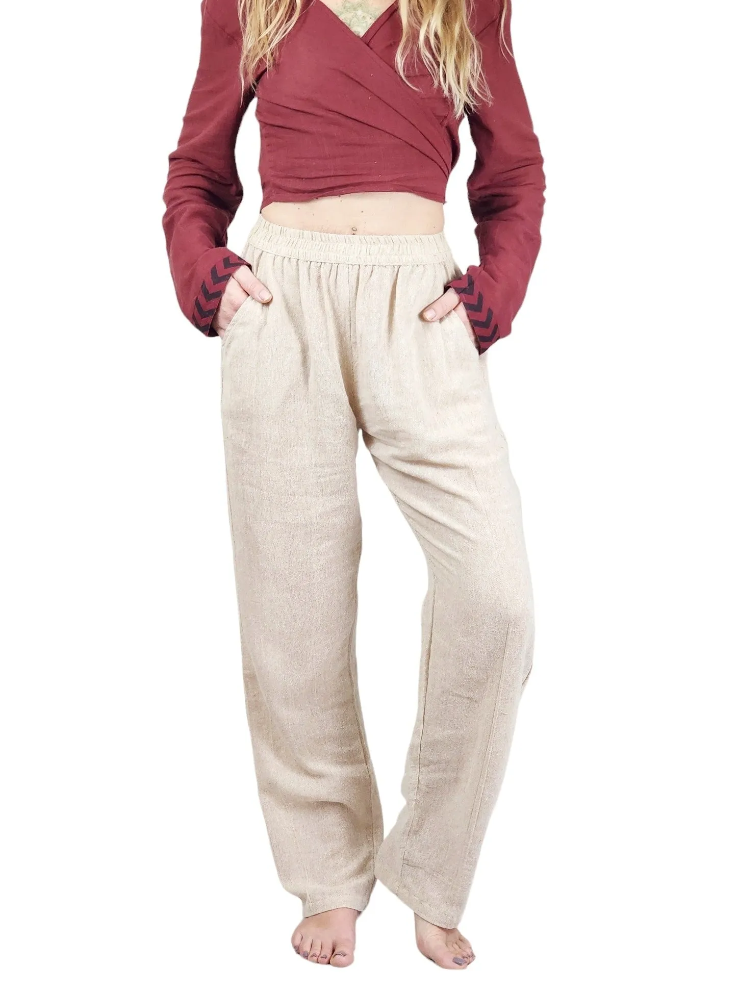 Warm Sand Unisex Organic Cotton Free Size Trousers