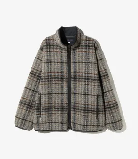 Warm Up Piping Jacket – Sax/Brown/Grey Tweed