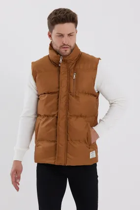 Weyeze Men's Mustarad Stand Collar Puffer Vest