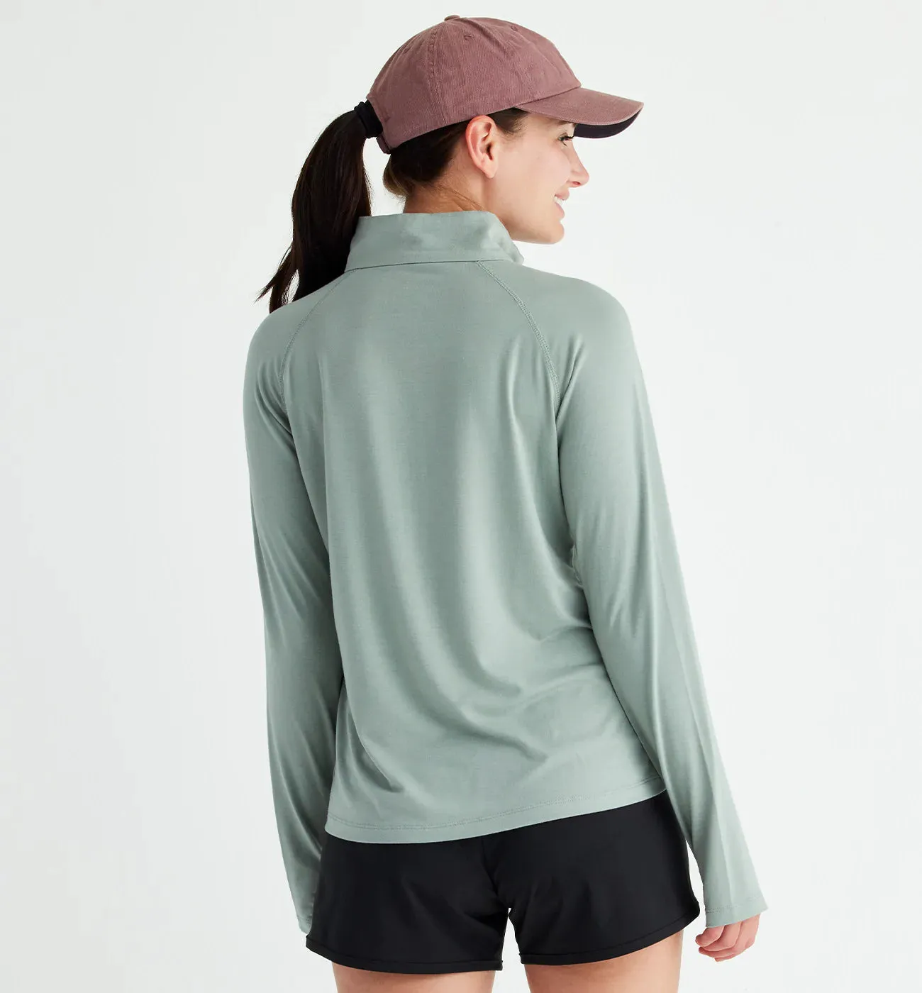 Women's Bamboo Flex Quarter Zip - Dark Sage