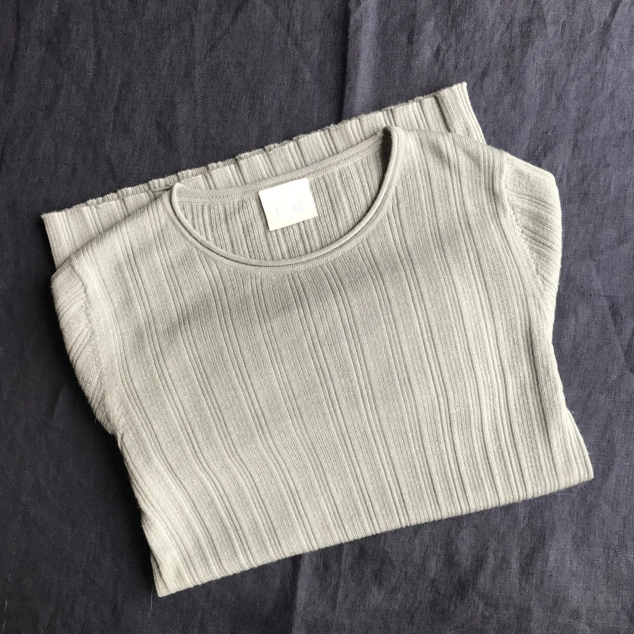 Women's Merino Long Sleeve Rib Top - Pale Sage (M)*PRE-LOVED