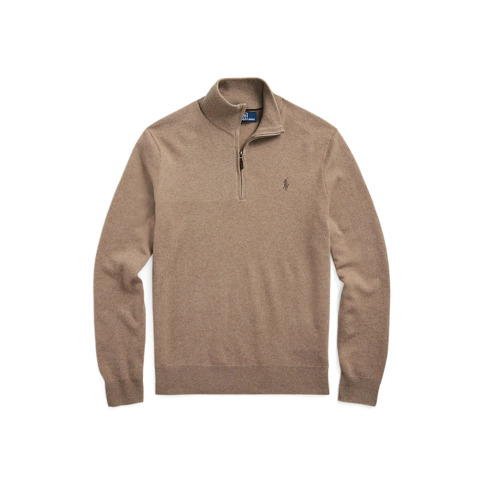 Wool Quarter-Zip Sweater - Camel Brown