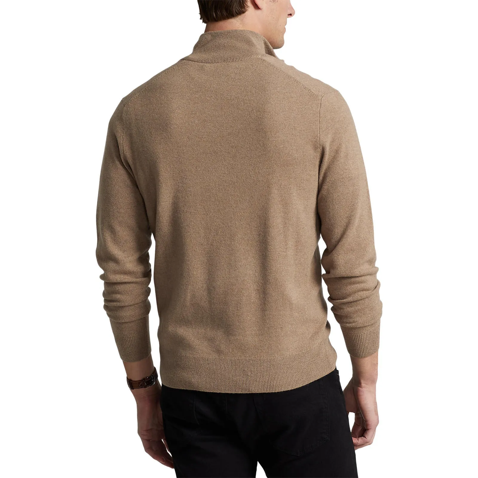 Wool Quarter-Zip Sweater - Camel Brown