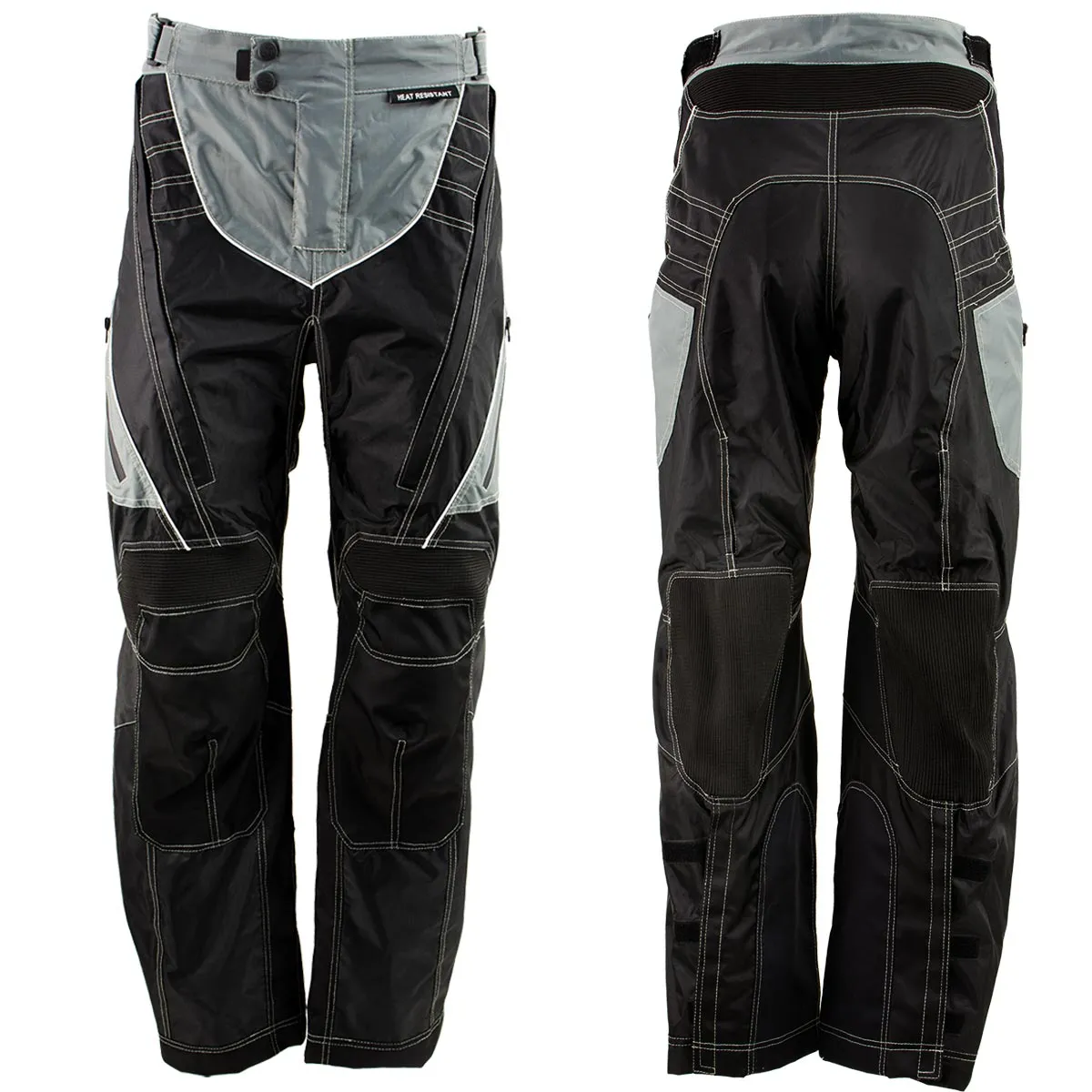 Xelement B4402 Men's Advanced Black and Grey Advanced X-Armored Tri-Tex Fabric Motorcycle Pants