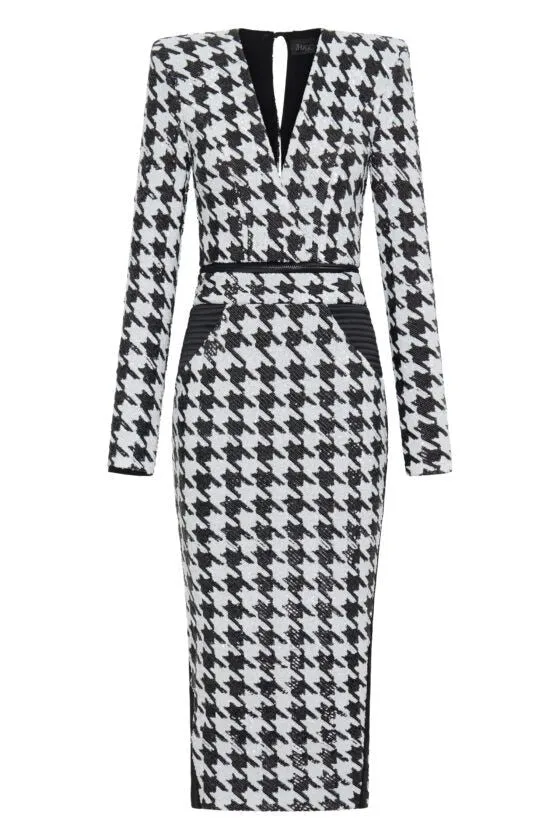 Zhivago Sequin Houndstooth Dress