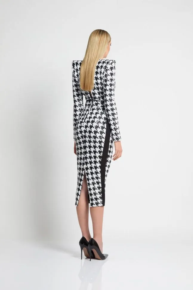 Zhivago Sequin Houndstooth Dress